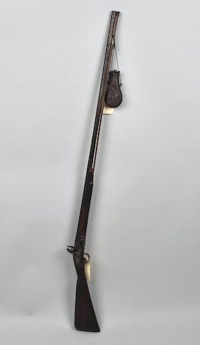 Flintlock Long Gun & Powder Flask