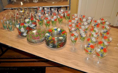 Estate Group Assorted Hand Painted Glassware