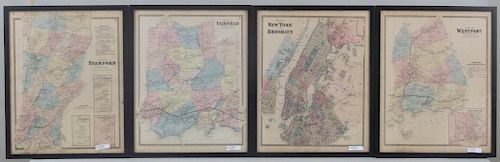 Four Later 19th Century Town Maps