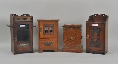 Group Four English Victorian Oak Tobacco Boxes