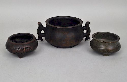 Group Three Chinese Bronze Bowls