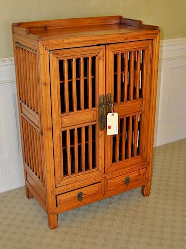Chinese Slatted Food Cabinet