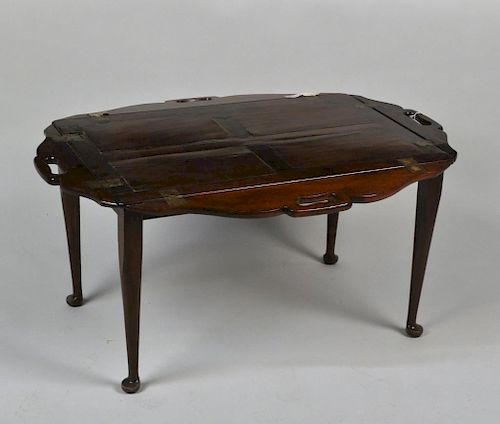 Georgian Mahogany Butler Tray/Queen Anne Stand