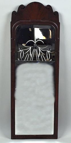 Vintage Queen Anne Style Mahogany Mirror
