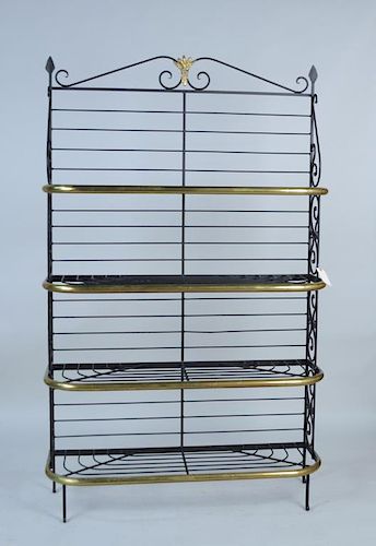 French Style Brass/Wrought Iron Baker's Rack