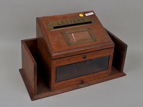 English Oak & Brass Letter Box