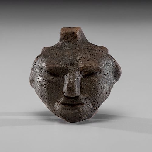 A Ceramic Hopewell Human Face Effigy, 2 in.