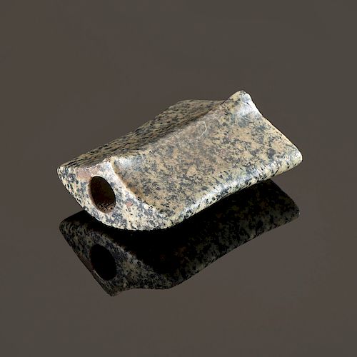 A Polished Green Granite Saddleface Bannerstone, 2-3/4 in