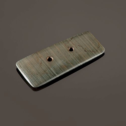 A Banded Slate Rectangular Gorget, 3-1/2 in.