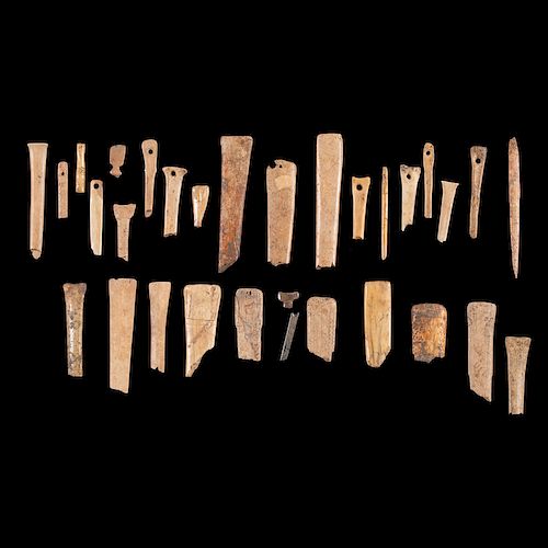 A Frame of Broken Bone Artifacts, Longest 4-1/2 in.