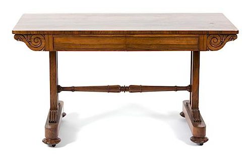 A William IV Rosewood Writing Desk Height 28 1/2 x width 52 x depth 25 inches.