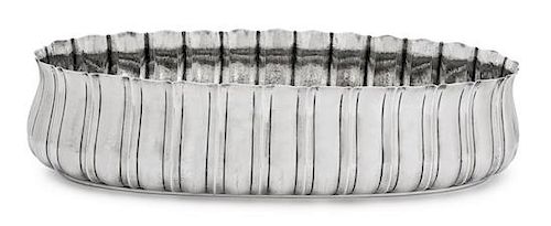 An Italian Silver Oval Fluted Centerpiece Bowl, Buccellati, Italy, 20th Century,