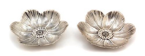 Two Italian Silver Flower Bowls, Maria Buccellati, Milan, 20th Century, Narcissus pattern