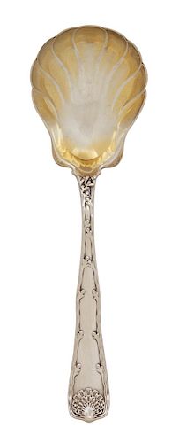 An American Silver Serving Spoons, Tiffany & Co., New York, NY, with a gilt wash bowl.