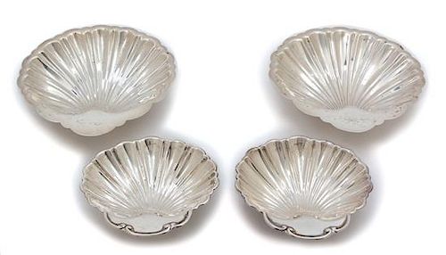 * A Group of American Silver Shell-Form Footed Serving Dishes, 20th Century,