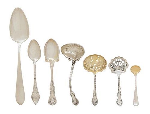 A Group of Miscellaneous American Silver Flatware, Various Makers, comprising 11 C. C. Shayer teaspoons, 7 Gorham teaspoons, 2 G