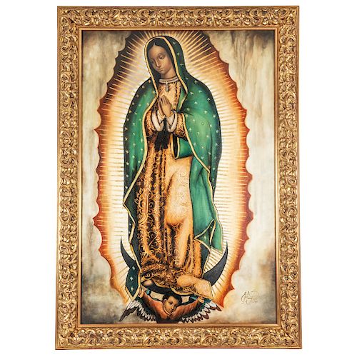 Eduardo Sánchez Rodríguez. Virgen de Guadalupe. Óleo. 138 cm. x 100 cm.