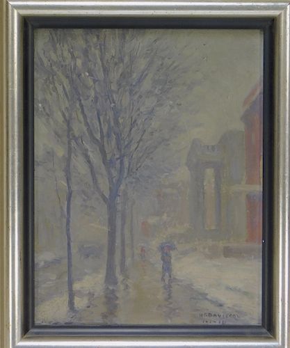 Homer Davisson Impressionist Cityscape Painting