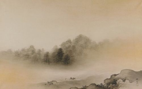 Gaho Hashimoto Ink Watercolor Landscape Painting