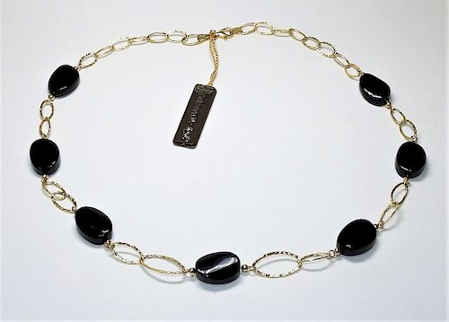 Sakoura Designs 14K Gold Onyx Link Chain Necklace