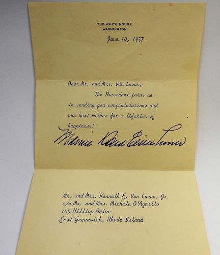 Mamie Eisenhower First Lady Presidential Letter