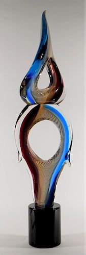 Adriano Valentina Murano Art Glass Flame Sculpture