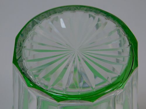 12PC French St. Louis Trianon Crystal Green Glass