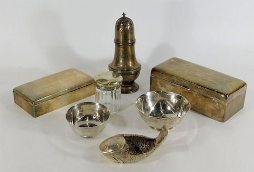 7PC Sterling Silver Box Hollow Ware Estate Group