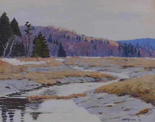 John Haapanen Autumn River Landscape Painting