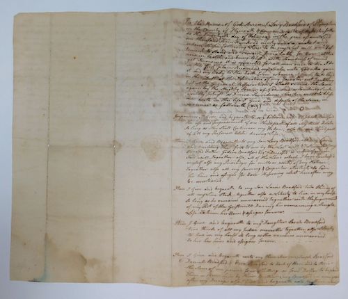 1790 Plymouth Massachusetts Levi Bradford Document