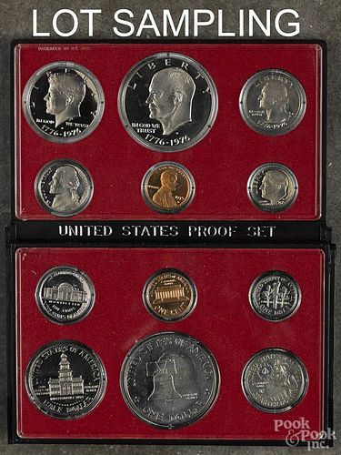 Six United States proof sets, 1975.