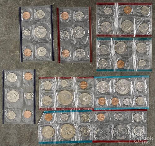 Five United States mint sets, to include two 1921, a 1974, a 1975, and a 1979.