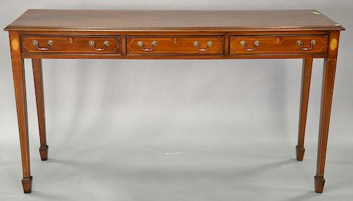 Pair of George IV mahogany servers or hall tables, 19th century. ht. 36 1/2 in., top: 18 1/2" x 65 1/2"