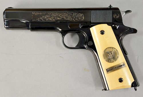 Colt, limited edition, World War I commemorative, Battle of Marne, .45 cal., semi automatic handgun, new in box, 3 1/2 in. barrel, s...
