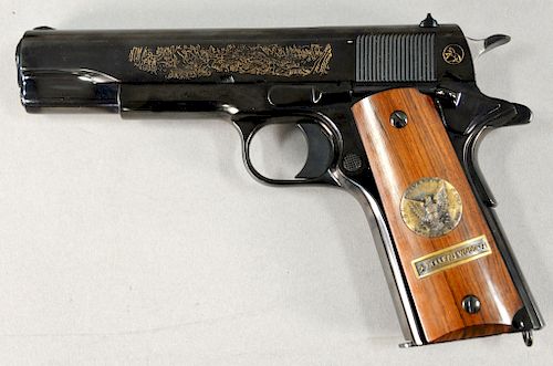 Colt limited edition, World War I Commemorative, Battle of Belleau Wood, .45 cal, semi automatic handgun, new in box, 5 in. barrel, sn 6510-BW.