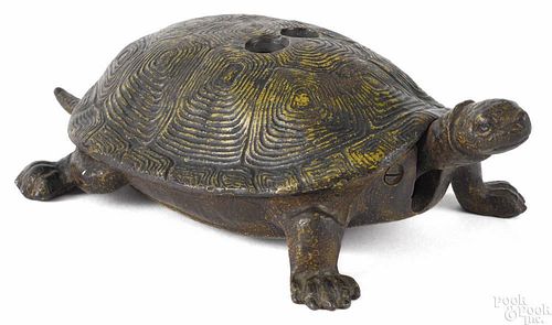 German cast iron turtle cigar cutter, late 19th c., 6'' l.