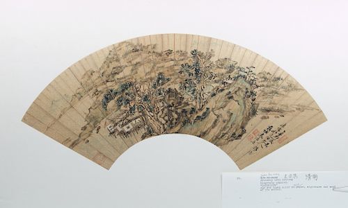 WANG HSUN (1847-?), RETREAT IN A BAMBOO GROVE