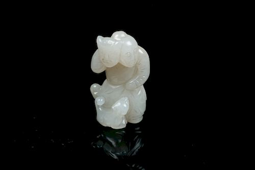 A CARVED JADE BOY, QING