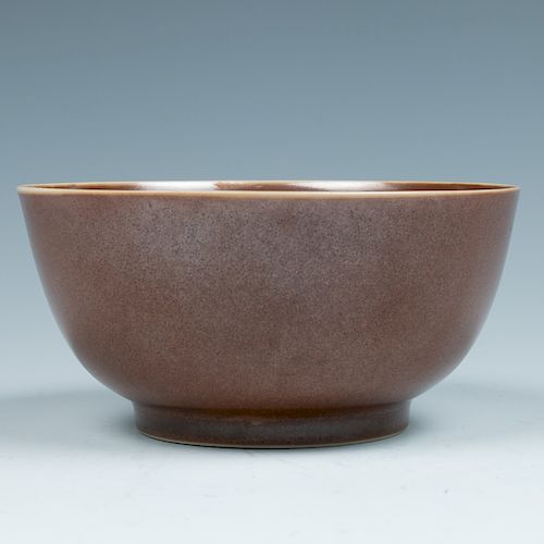 BROWN GLAZED BOWL, QIANLONG MARK AND PERIOD