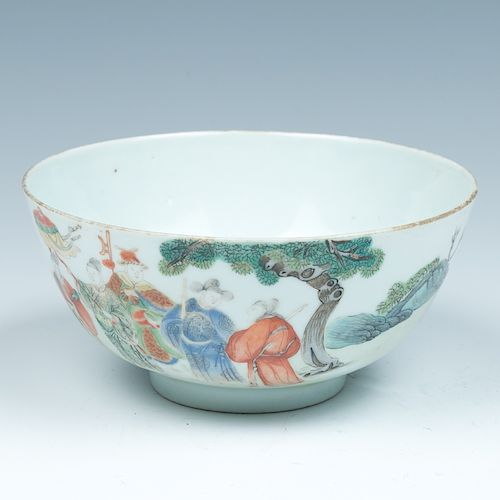FAMILLE ROSE 'FIGURAL' BOWL, JIAQING MARK AND PERIOD