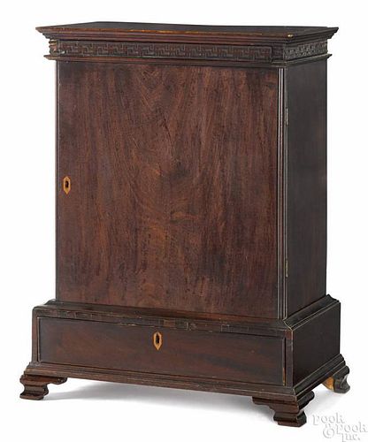 George III mahogany spice chest on frame, ca. 1770, 24'' h., 17 3/4'' w.