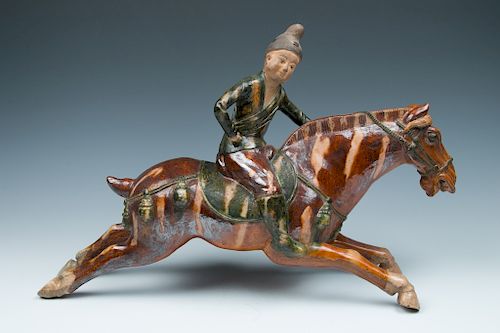 A TANG-STYLE SANCAI HORSE AND RIDER