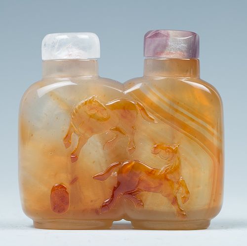 AGATE DOUBLE SNUFF BOTTLES