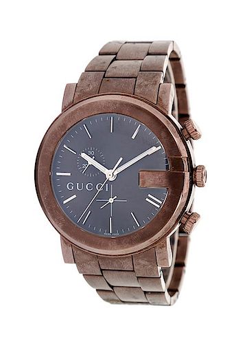 A Gucci G-Chrono Brown Ion-Plated Stainless Steel Men's Watch, 42mm case diameter.