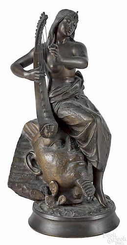 George Charles Coudray (French, active 1883-1932), patinated bronze, titled Tahoser, 22 3/4'' h.