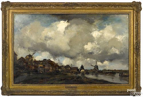 George Henry Bogert (French/ American 1864-1944), oil on canvas Dutch landscape