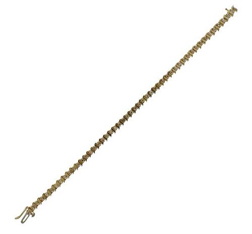 14k Gold Diamond Line Bracelet 