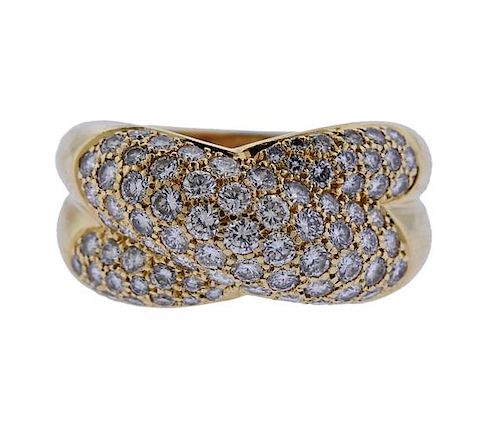 Cartier 18K Gold Diamond X Ring