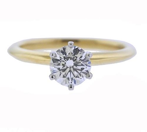 Tiffany &amp; Co 1.02ct Diamond Platinum 18k Gold Engagement Ring