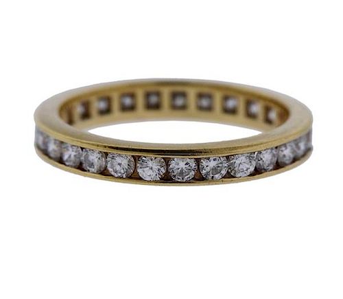 Cartier 18k Gold Diamond Eternity Wedding Band Ring 